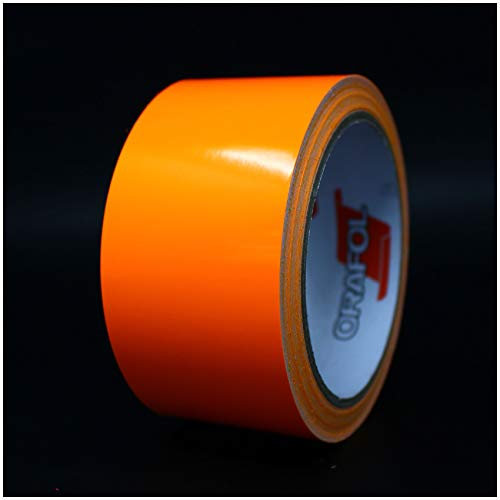 10 Meter (1,79€/Meter) Glanz Zierstreifen Auto Motorrad Boot Modellbau Silber Chrom - Finest Folia Dekorstreifen Seitenstreifen (Neon Orange, 50mm Breite)