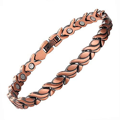 YINOX Magnetisches Kupfer-Fußkettchen für Arthritis, mit extra starken Magneten (24 cm/8 mm)