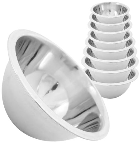 Set Of 6 16CM Stainless Steel Deep Mixing Bowl - Great for Baking, Cooking, Food Preparation & Serving | Lightweight Chef Tool, Salad & Food Prep | Ideal For Kitchens, Restaurants & Takeaways