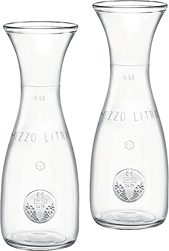 Wasserkaraffe Saftkaraffe Weinkaraffe Misura in verschiedenen Größen zur Auswahl Glaskaraffe (2 x 0,5L)