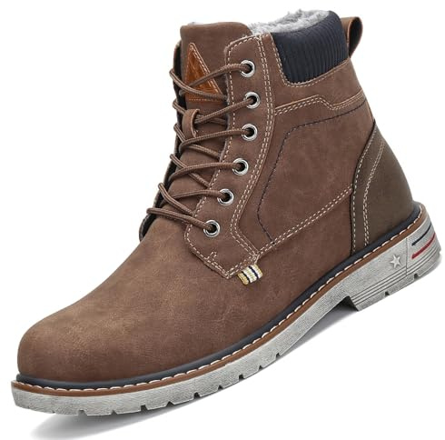Mishansha Stivaletti Invernali con Pelo Uomo Donna Gr.36-48 EU | Unisex Scarpe Invernali,Antiscivolo Stivaletti,scarpe da neve,scarponcini invernali