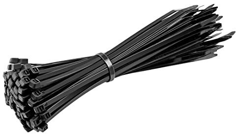 Black Cable Ties, 150mm x 3.6mm, Pack of 100, Premium Nylon Zip Ties, Multi-Purpose Plastic Tie Wraps, Secure Self-Locking Mechanism, for Home, Garden, Workshop, Office and DIY