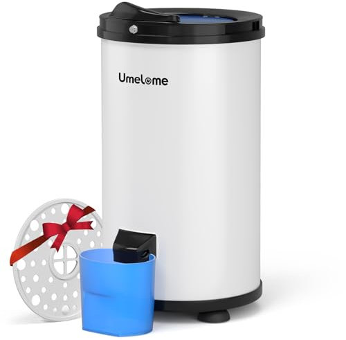 Spin Dryer 6kg by Umelome, Energy&Power Saving Spinner 2800 RPM Clothes Dryer, Energy Efficiency Class: A+++, Gravity Drain dryer, White [Energy Class A+++]