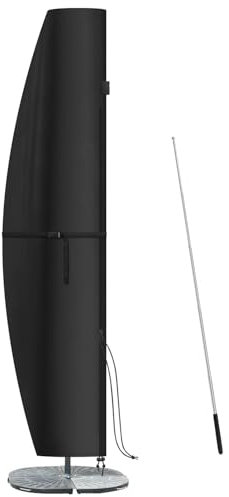 SanGlory Parasol Cover, Garden Umbrella Cover, Cantilever Parasol Protective Cover, Banana Umbrella Parasol Cover Fit for 3-5m Large Outdoor Umbrella Waterproof UV-Anti Windproof, 280x40/81/50cm