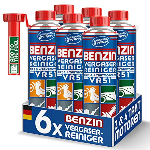 Original Syprin Vergaserreiniger VR51 für 2 Takt 4 Takt Benzin Motoren 6x | geeignet für Auto und Motorrad I Additiv zur Vergaser Reinigung Additiv