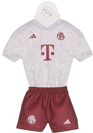 FC Bayern München Autotrikot UCL 2023-24 Offwhite/Bordeaux Mini Kit Auto Trikot mit Saugnapf FCB