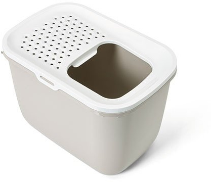 1 Stück Savic Katzentoilette Hop In - mit Einstieg von Oben (weiß/beige)