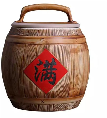 Ceramic Rice and Grain Storage Container with Lid Rice Bucket Grain Storage Food Dispenser Large Rice Jar for Beans Corns Wheat Oatmeal Grain Storage Bin(25KG)