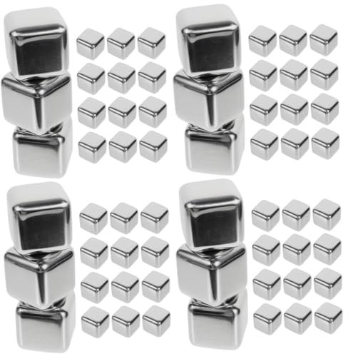TOPBATHY 60 Stk Eisbarware Saft-Eiswürfel Eiskugel Whiskey-Kühlsteine barzubehör zubehör Whiskykrug Edelstahl-Eiswürfel wiederverwendbar wiederverwendbare Weinsteine Edelstahl 304