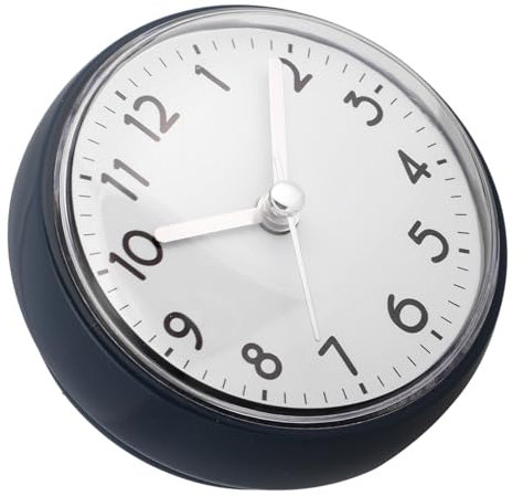 Cabilock wasserdichte Kleine Wanduhr Mit Saugnapf Vintage-Design Für Badezimmer Wohnzimmer Küche Stilvolle Praktische Uhr Ohne Batterien Platzsparend Geschenk Für Familie Und Freunde