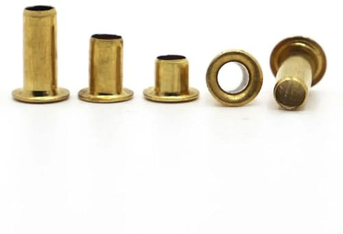 Occhielli metallici in ottone Rivetto cavo Dado Rivetto passante in rame M0.9 M1.3 M1.5 M1.7 M2 M2.5 M3 M4 M5 M6-M6 10 pezzi-5 mm