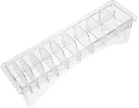 Ipetboom 10grids Hair Clipper Limit Comb Storage Box Barber Salon Supplies Plastic Display Case for Cutting Guide Combs
