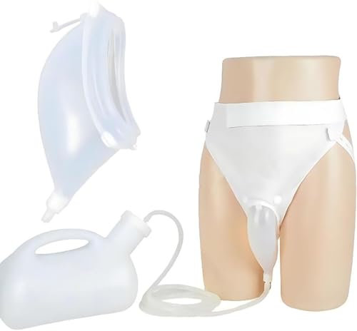 Urinario portátil para hombres mayores, de 3000 ml, con manguera de 1,3 m, recolector de orina para pacientes encamados, urinarios a prueba de derrames, bolsas de orina ajustables para viajes.