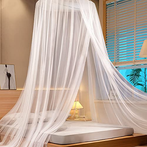 Moskitonetz Bett, Mückennetz Bett, Hhimmelbett Vorhänge Moskitonetz Reise für Doppelbett Einzelbett, Moskitonetze Outdoor für Doppelbett und Einzelbett, Weiß