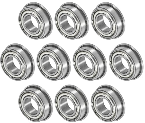 M METERXITY 10-Pcs Roulements À Billes À Flasque F688ZZ, 8mm x 16mm x 5mm Double Bouclier Métallique Z1 Acier Chromé (GCr15) Roulements À Flasque Pour Wheelbarrow/Printer