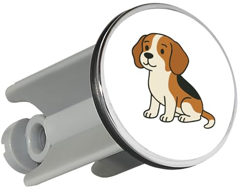 Huuraa Waschbeckenstöpsel Beagle Comic Beagie Geschenk | Universal Stopfen 4cm höhenverstellbar Abflussstopfen Geschenkidee Stöpsel mit Motiv für das Waschbecken