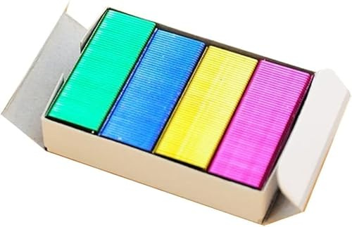 Mini-Heftklammern, 800 Stück, für Heimwerker, Geschäft, Heftklammern, Standard-Bücher-Heftklammern, Mini-Farbklammern, Büro- und Schulbedarf, Hefter und Stanzer (24/6 mm)