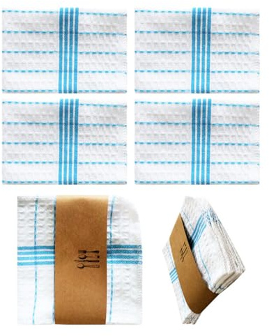MALSSE Assorted Color 4Pack Thick Cotton Kitchen Towels Fast Absorbing Dishcloths Scratchproof Cleaning For Dishes Furniture Cotton Dish Cloths