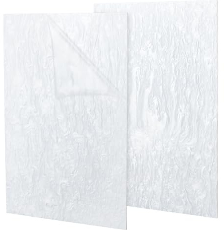 PH PandaHall 2 Stück 20x30cm Perlmutt Acrylplatten 3mm Gemusterte Perlglanz Wellengussplatten Zum Gravieren Kunstdesign Basteln DIY Weiß