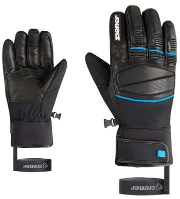 Ziener Gomin-Z - Guanti da sci da uomo, per sport invernali, impermeabile, in pelle, senza PFC nero, blu persiano 9