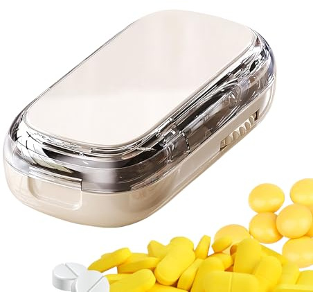 Holdes Cortador De Pastillas Pequeño - Divisor Compacto de Comprimidos Pequeños - Cortador Multifuncional para Ancianos, Niños, Adultos, Viajes, Trabajo