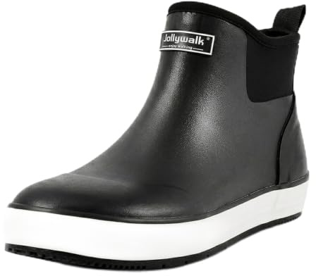 Jollywalk ankle wellies,deck boots, handmade,made of 100% rubber material,waterproof,anti slip,Easy to clean,comfortable,Suitable for fishing, sailing, and walking dogs