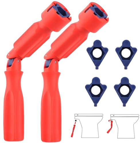 YOFDAL 2 PCS Clé de montage pour siège de WC, clé universelle pour siège de toilette, adaptateur pour écrous, rallonge à cliquet,compatibilité avec aérateurs, outil sanitaire, Articulée.
