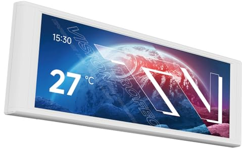 Thermalright Trofeo Vision LCD vit 6,86-tums LCD-skärm i full färg (upplösning 1280 x 480) med magnetisk skärm, (vit), speciellt för CPU-vätskekylare/hölje