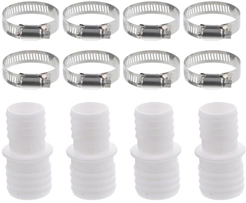 WRITWAA Poolschlauchadapter 32mm 38mm aus ABS mit Edelstahl Schlauchklemmen Poolschlauchkupplung für Schwimmbadzubehör Einfacher Anschluss und Langlebiger Schlauchverbinder