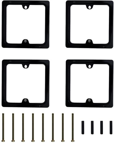 10mm Single Socket Spacer, Light Switch Spacer, Socket Surround for Shallow Back Boxes, Electrical Socket Spacer with Mounting Screws, Socket Spacer for Home Office Wall Installation, 4pcs