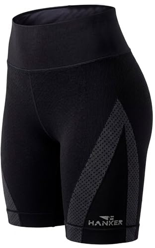 HANKER Mallas Cortas de compresión Mujer Cintura Alta para Fitness y Yoga