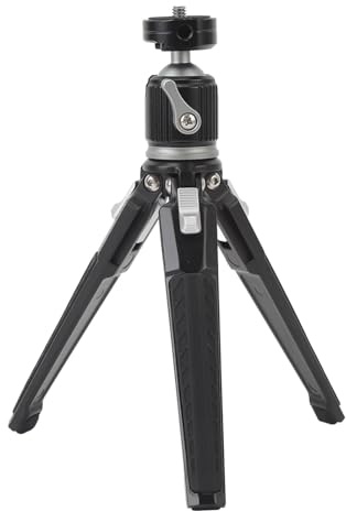 Yusat Skrivbordsstativ 360° vridbart bollhuvud lastkapacitet 4 kg 1/4 tum skruv mini anti-halk aluminiumlegering telefonstativ för fotoprojektor