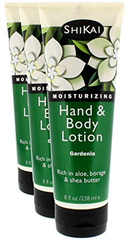 ShiKai Gardenia Hand & Body Lotion (8oz, Pack of 3) | Daily Moisturizing Skincare for Dry and Cracked Hands | With Aloe Vera & Vitamin E
