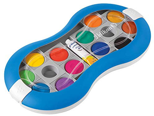 Pelikan Deckfarbkasten Space, 12 Farben + 1 Tube Deckweiß, Blau