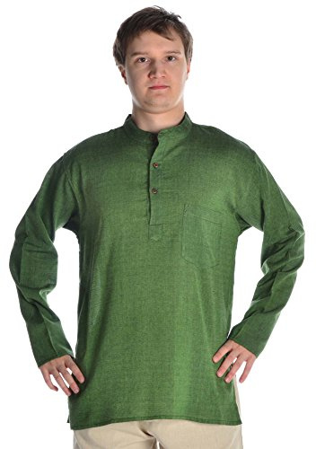 HEMAD Herren Hemd Fischerhemd Reine Baumwolle XXXL grün