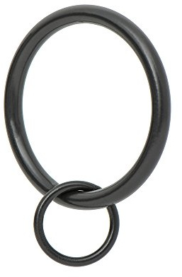 Ivilon Drapery Eyelet Curtain Rings - 1.7 Ring Loop for Hook Pins, Set of 14 - Black