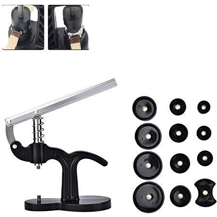Uhr Presse Maschine mit 12 Formen, Uhrenwerkzeug Zum Drücken, Professionelle Reparatur Tool Kits Ersatzbatterie Uhr Repair Tool