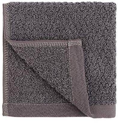 Everplush Diamond Jacquard Handtuch-Set, schnelltrocknend, 6 x Waschlappen (33 x 33 cm), Anthrazit, 6 Stück