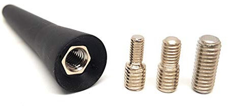 DigitalTech® - Universal AM FM Antenna for Car. Length 6.5 cm 2.5 Inches. Screws Adapter M4,M5,M6. Black