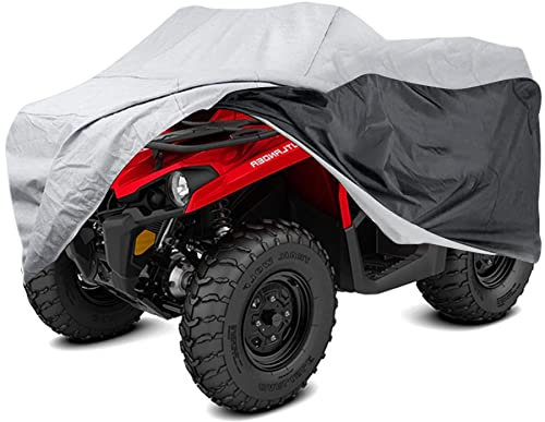Softclub ATV Cover All Weather Outdoor Protection, Heavy Duty 420D Waterproof Oxford Fabric, Quad Bike ATV Cover, XXXL 101inchs Universal Fit, 4 Wheeler Cover fit Polaris Suzuki Arctic Cat