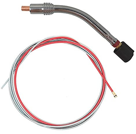 ELCAN Set di una testa per torcia 36kd e guidafilo rosso da 4 metri per filo 1.0-1.2mm per torcia mig mag. Consumabili e accessori pistola per saldatura. Collo di cigno per torcia di saldatura MB36