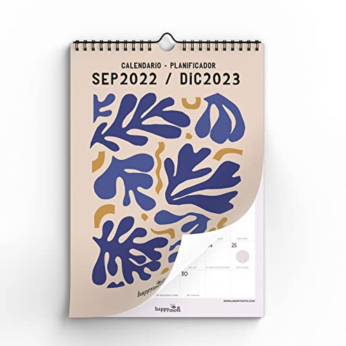 Kalender 2023 | HappyMots | 16 Monate - Sep. 2022 bis Dez. 2023 | A3 Größe | Wandkalender | Platz zum Schreiben und Notieren Bequem, Praktisch und motivierend | Großer Kalender