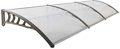 Auvent de Porte d'entrée, Contre Pluie Neige UV, Porte Toit Marquise Abri Protection en Polycarbonate (300 x 100 x 25 cm)