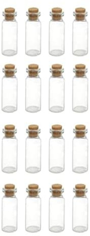 WYAN 16 mini Glass Wishing Bottles with Cork Stoppers, Message Glass Bottles for DIY Handicraft Decoration, Wedding Gifts, Wish Jewelry Party Gifts.