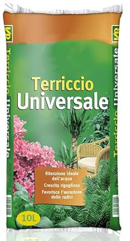Virsus Terriccio Universale, terriccio per fiori e piante 51BIS, composto biologico, 60% torba bionda e 40% ammendante composto verde, per tutte le piante da appartamento, balcone, giardino (10 Litri)