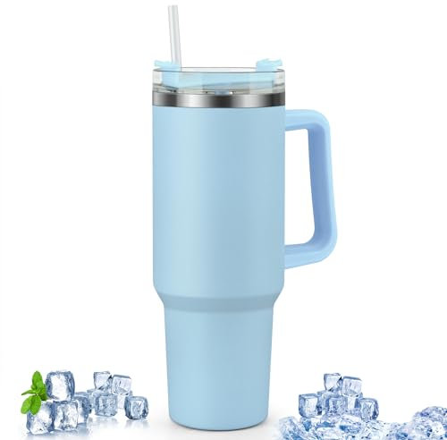 Csuntikulo 40 Unze Doppelwandiger Edelstahl Vakuum Isolierbecher, 1200ml Edelstahl Doppelwandig Isoliert Travel Mug mit Auslaufsicherem Deckel,Thermosbecher für heiße und kalte Getränke