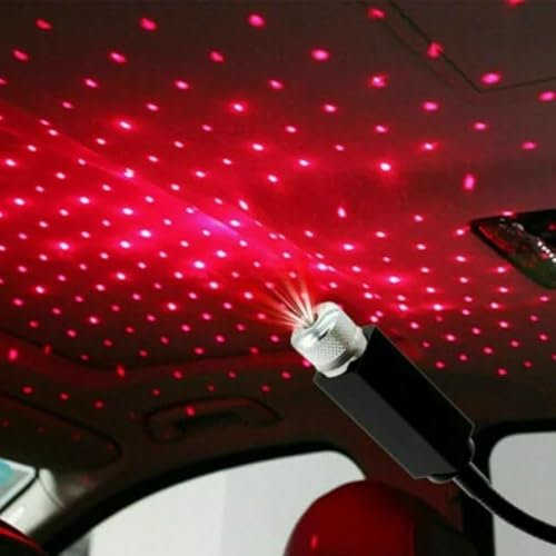 1Pc Red Light Mini Led Projection Lamp Star Night, USB Car Roof Star Projector Night Light, Led Projection Lamp,Mini Led Projection Lamp Star Night，Night-Lights，Lighting and Ceiling Fans