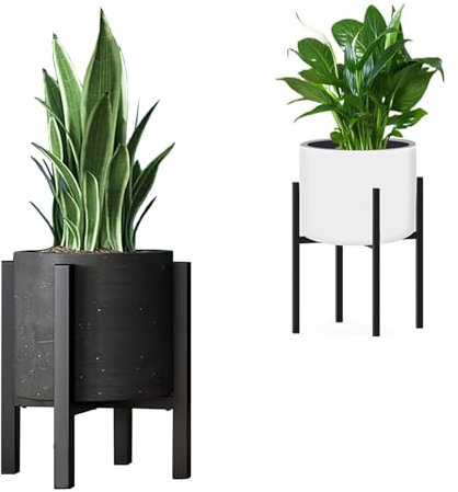 DeJivsin piedistallo per piante, portavaso da interno, supporto per piante da Interno, portavasi Regolabili, supporto per piante in ferro, 24-38 cm, regolabile, in metallo, per interni ed esterni