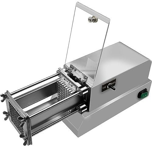 Electric French Fry Cutter,Stainless Steel Automatic Potato Slicer with 8mm,10mm,12mm Replacement Blades, Professional Commercial Household Potato Chipper, for Potatoes Carrots Apples Cucumbers