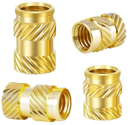 Qrity 50 Pièces Inserts D'écrou, Écrous Moletés en Laiton, Inserts Filetés, Douilles Filetées en Laiton pour Impression 3D, M6 x 12mm x 8mm